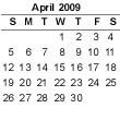 April 2009 Calendar
