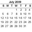 July 2009 Calendar