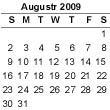 August 2009 Calendar