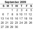 September 2009 Calendar