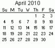 April 2010 Calendar
